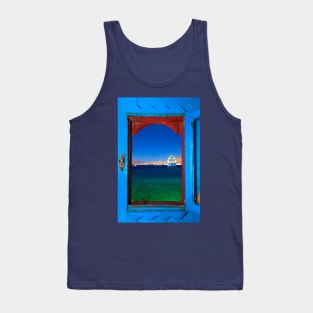 Window to the Aegean - Mykonos island Tank Top